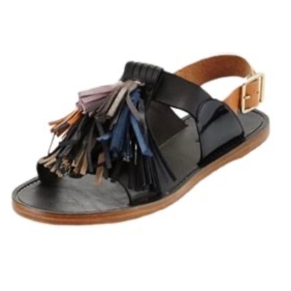 reg. $600+ Size 6 Isabel Marant Flat Leather Pompom Fringes Tassel Sandals - Picture 9 of 9